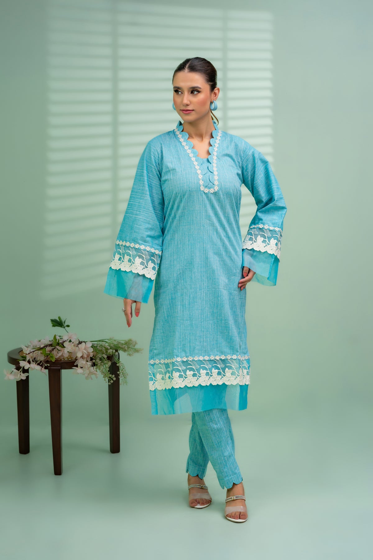 Jahan Ara- Azure (2-Pcs Stitched)