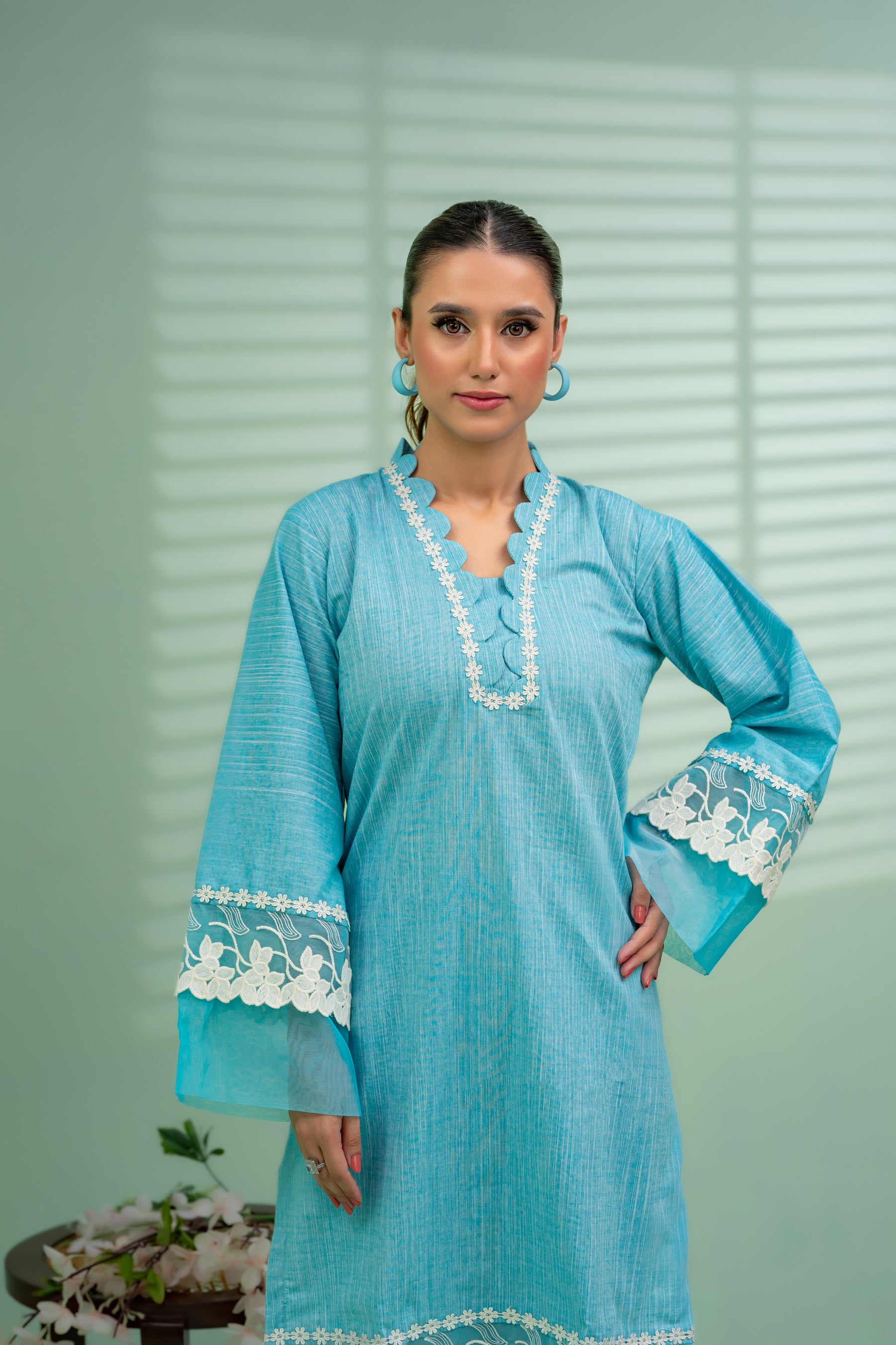 Jahan Ara- Azure (2-Pcs Stitched)