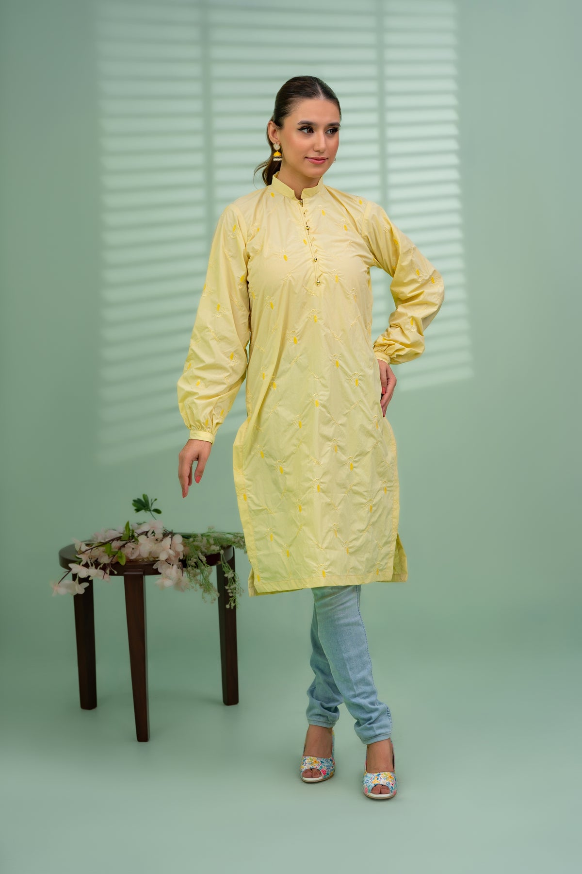 Jahan Ara - Canary Yellow (1-Piece Stitched)