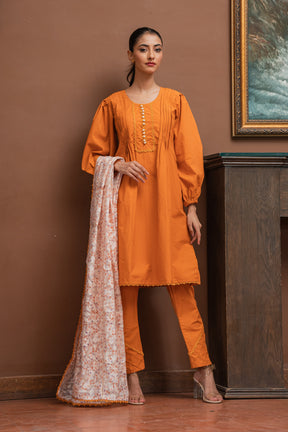 Jahan Ara - Essential orange (3Pcs-Unstitched)