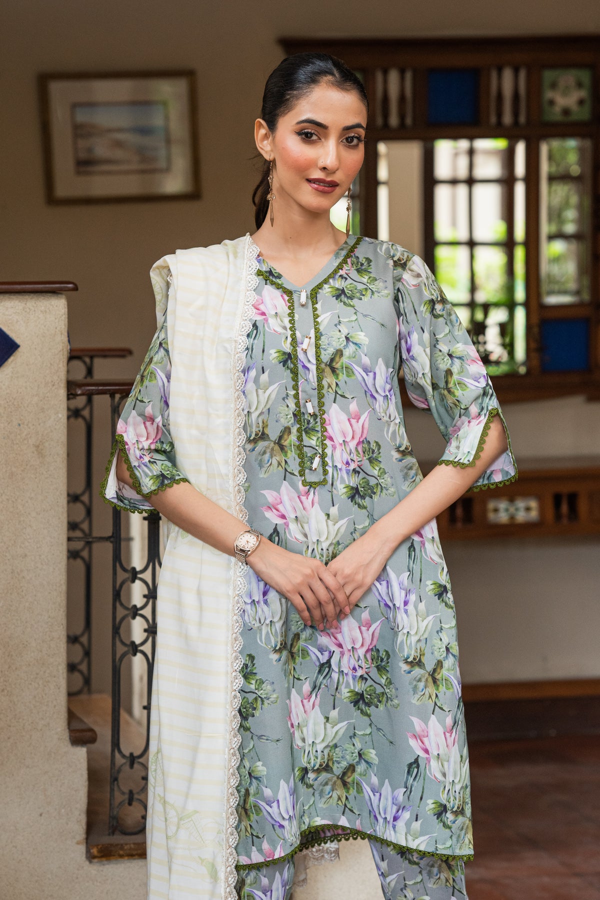 Jahan Ara - Insignia Green (2Pcs / 3Pcs-Unstitched)