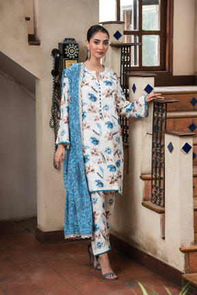 Jahan Ara - Savvy white (3Pcs-Unstitched)